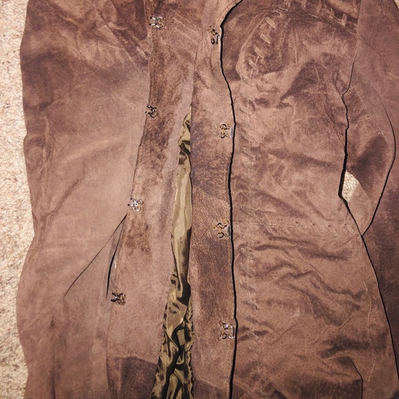 Brown suede jacket - Picture 3 of 3